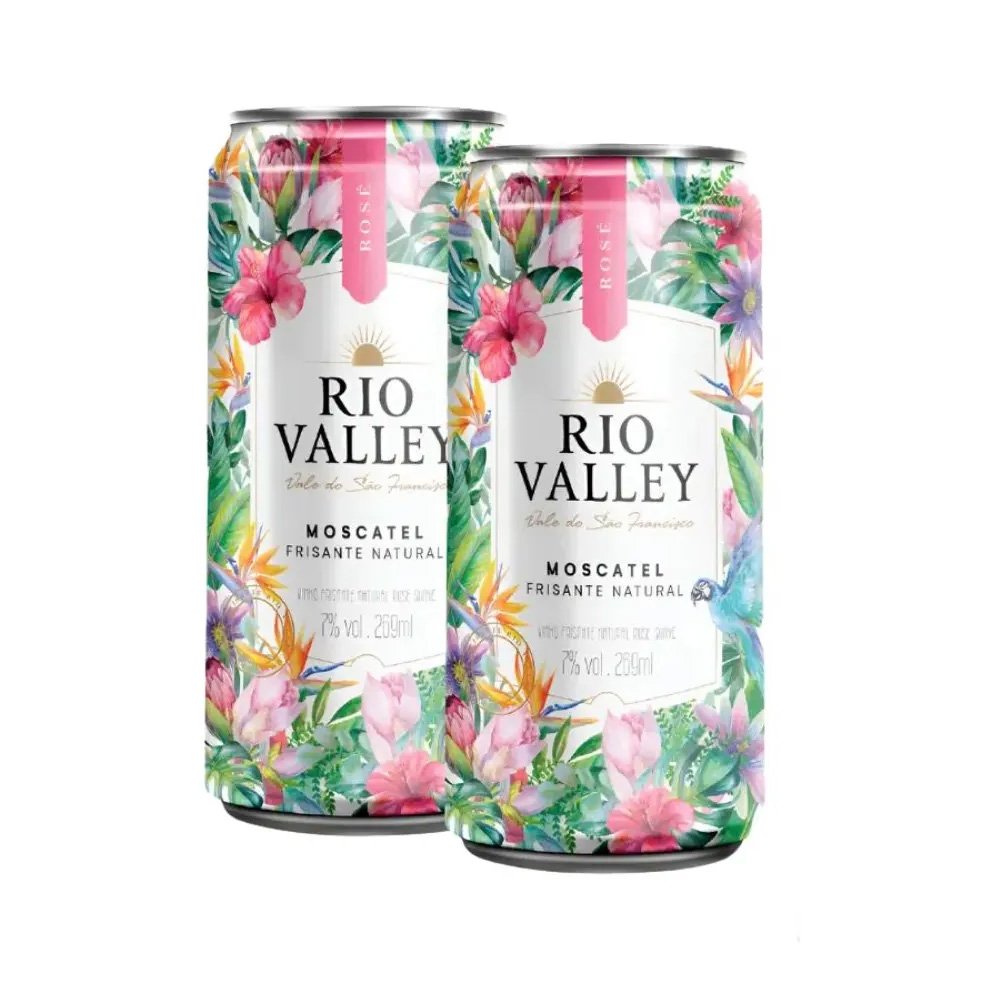 Kit 2 Espumante Rosé Moscatel Rio Valley Lata 269ml